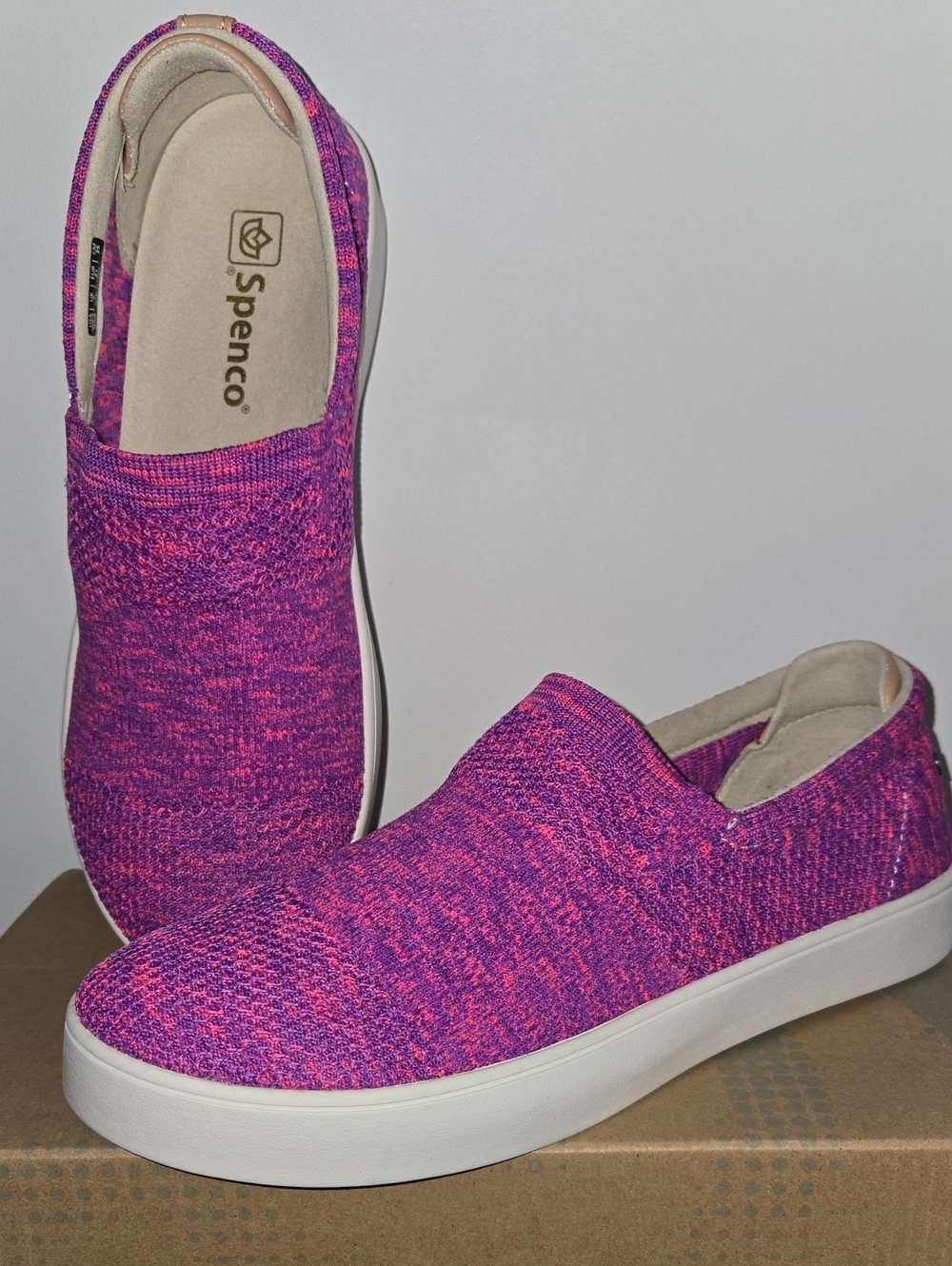 SPENCO Coastal Space Dye Slip-On Knit Sneakers Blush 9.5W